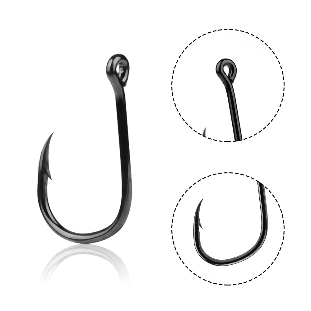100 шт./упак. с высоким содержанием углерода Сталь рыболовные крючки 10 размеров