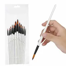 12 шт. набор кистей для рисования, жемчужный белый стержень, акварельный инструмент для рисования Propene с нейлоновыми красками для волос