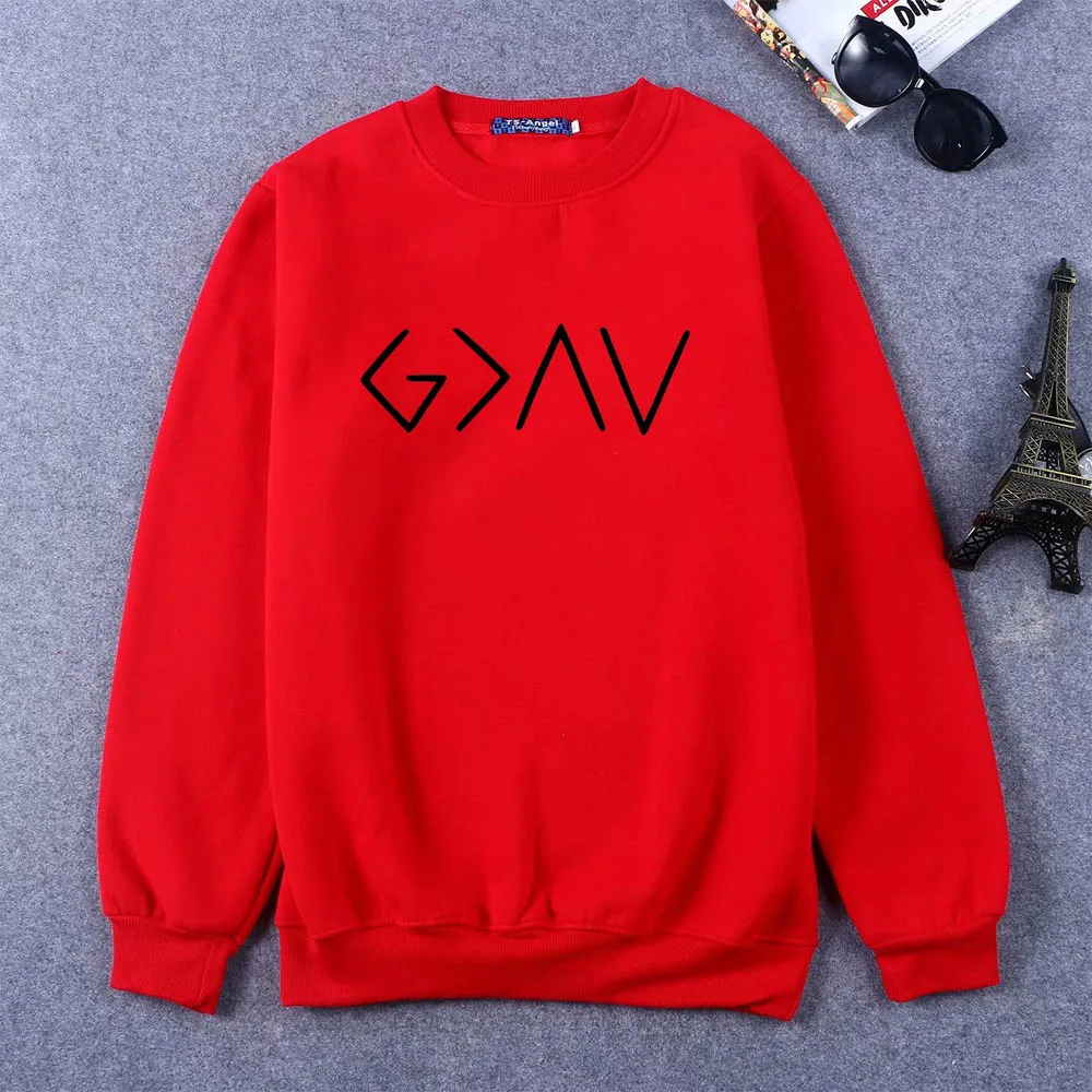Бог больше, чем высокие и низкие женские толстовки с длинным рукавом с капюшоном женские топы с изображением Иисуса христианский пуловер Прямая