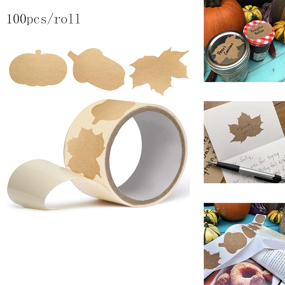 

500pcs/roll Round Natural Kraft Handmade Stickers Scrapbooking For Package Adhesive Thank You Sticker Seal Labels Stationery
