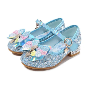

Kids Shoes Wedding Dance Girls Princess Shoes Children Casual Shoes Glitter Leather Rainbow Sequins Sandals Party Dress Loafers