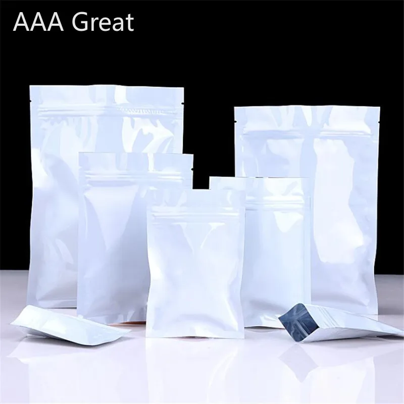 100 шт конфеты печенья выпечки алюминиевая фольга молния замок мешок белый