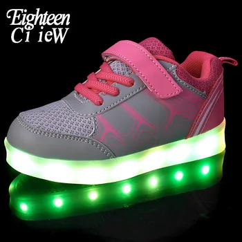 

Size 25-37 LED Kids Sneakers Children Girls Boys Luminous Sport Sneaker Shoes Baby Sneakers Light Up Shoes cocuk ayakkabi