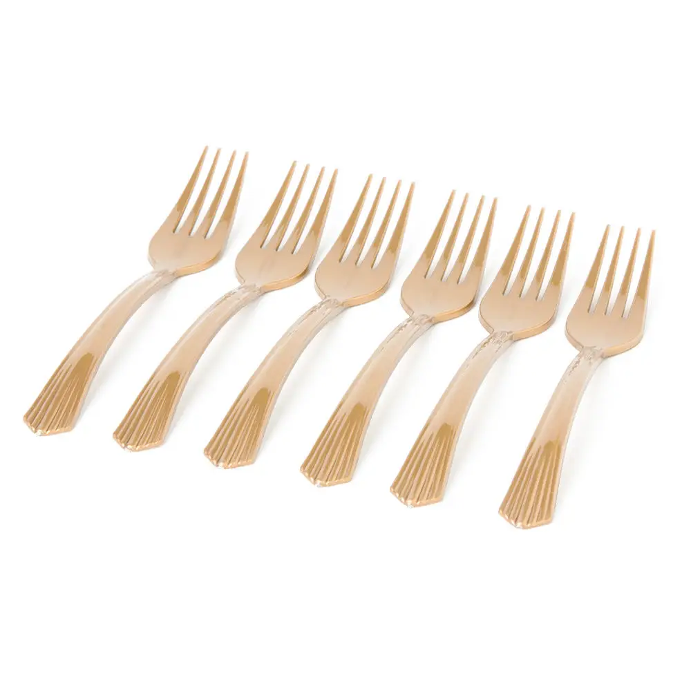 fork 10pcs 40 шт. детские украшения для дня рождения, свадьбы, бронзовая Тарелка светло-голубого цвета, вечерние принадлежности - Цвет: fork 10pcs