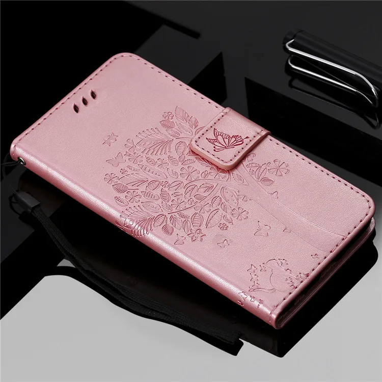 Тисненый кожаный чехол-бумажник для huawei P30 Pro P7 P8 P9 P10 P20 Lite чехол s Чехол для Nova Lite 3 3i 4 4E Coque слот для карт книга - Цвет: Rose Gold