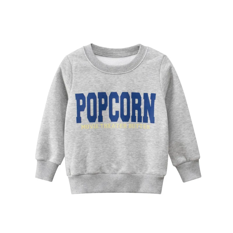 

27kids Autumn Winter Boys Cotton Children Clothes Long Sleeve Solid color Sweatshirts Toddler Casual Clothing 2-9years