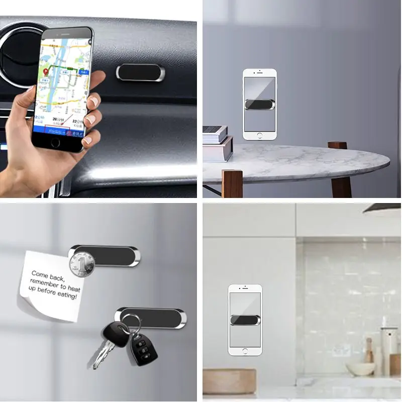 Magnetic Car Phone Holder Stand for iphone Samsung Xiaomi Wall Metal Magnet GPS Car Mount Dashboard Mini Strip Shape Stand