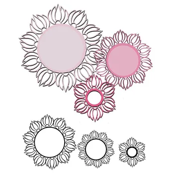 

YaMinSanNiO Sunflower Wreath Metal Cutting Dies New for Scrapbooking Card Making Decorative Embossing Stencil Die Cut Craft Dies