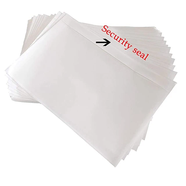 Enveloppes avec liste d'emballage transparente, enveloppes unies, enveloppes  pour étiquettes d'expédition, pocommuniste pour le chargement du visage et  du dos, 100 pièces, 14 tailles