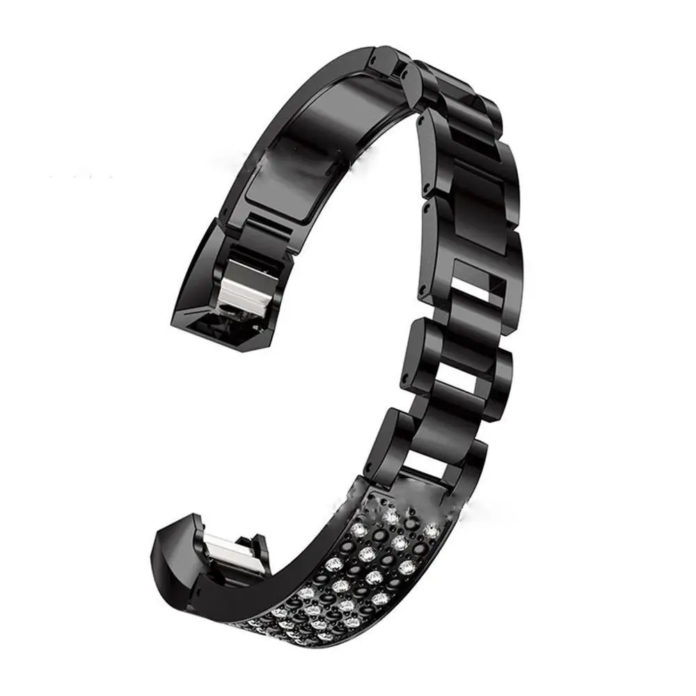 Для Fitbit Alta HR универсальный браслет с алмазным металлическим ремешком из нержавеющей стали плетеный Магнитный адсорбционный ремешок