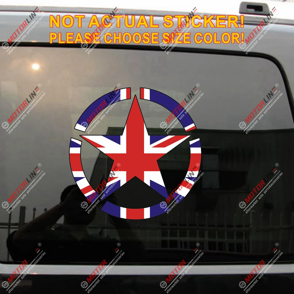 Army Star UK Flag Union Jack Decal Sticker Car Vinyl Reflective Glossy pick size | Автомобили и мотоциклы