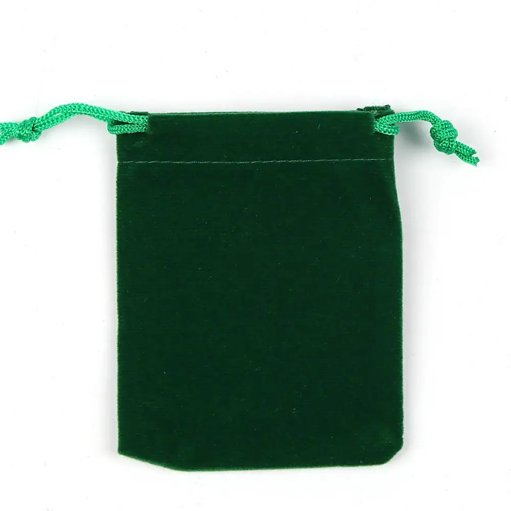 

DoreenBeads Vintage Velvet Cloth Drawstring Bags Rectangle Green Accessories (Usable Space: Approx 7.7x7.2cm) 9cm x 7.2cm, 2PCs