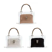 Женская прозрачная маленькая сумочка, соломенная сумка на плечо, летняя пляжная сумочка, сумка через плечо X7XC