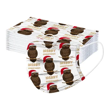 

50pc Disposable Children's Masks Christmas Printable 3layer Filtration Non-woven Dustproof Windproof Mask Protection Mask