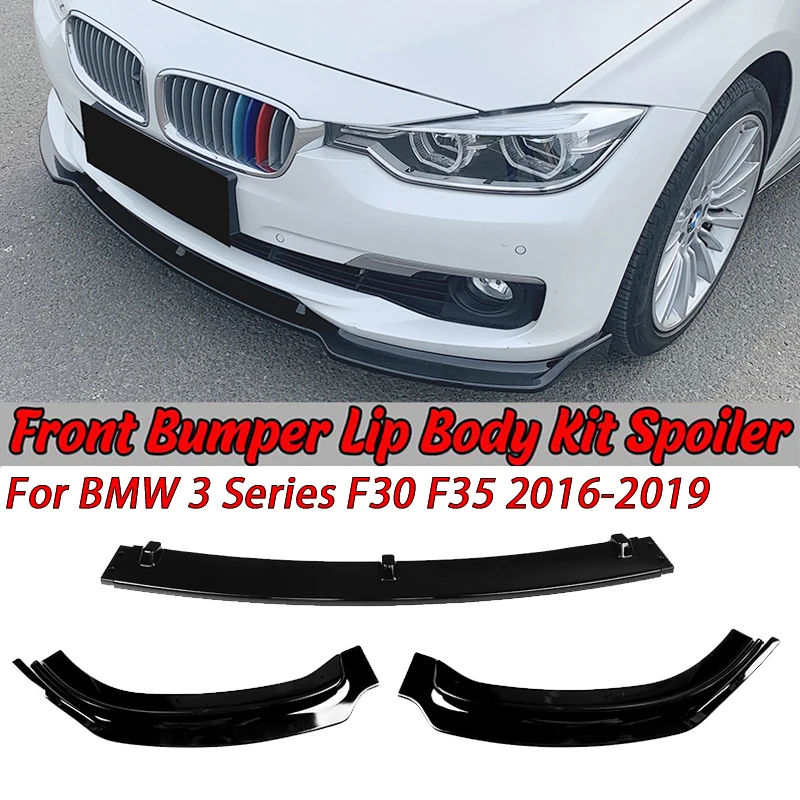 

For BMW 3 Series F30 F35 Car Front Bumper Splitter Lip Body Kit Spoiler Diffuser 2016 2017 2018 2019