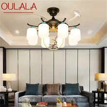 Ouala – plafonnier avec ventilateur et télécommande, luminaire décoratif d'intérieur, créatif, idéal pour un salon, un couloir ou une chambre à coucher 
