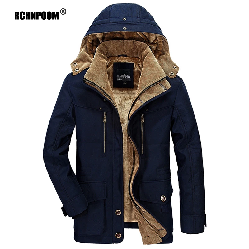 

Brand Winter Warm Fleece Parka Jacket Men Casual Windproof Wool Liner Military Hooded Parka Jacket Men Thick Big Size Jacket Men