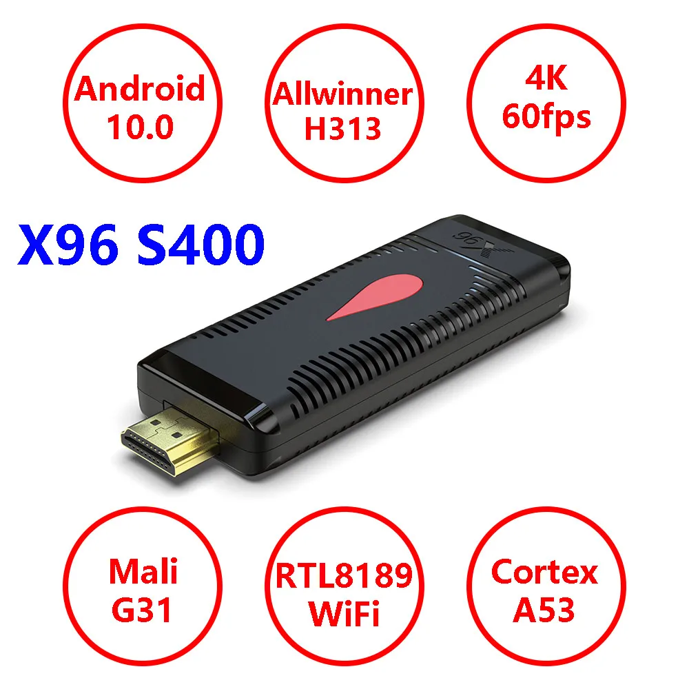 Top-Box Media-Player Wifi Android 10.0 Allwinner H313 X96S400 4K New-Set Quad-Core Lpddr-32bit