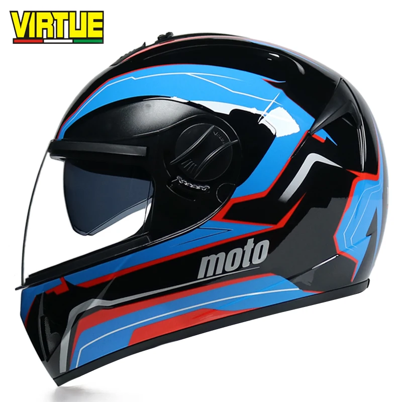 Мотоциклетный шлем двойной объектив Полнолицевой шлем модульный шлем гоночный шлем - Цвет: 2
