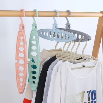 

1 Pc Magic Multi-port Support Circle Clothes Hanger Clothes Drying Rack Multifunction Plastic Clothes Hangers Home Storage Hange