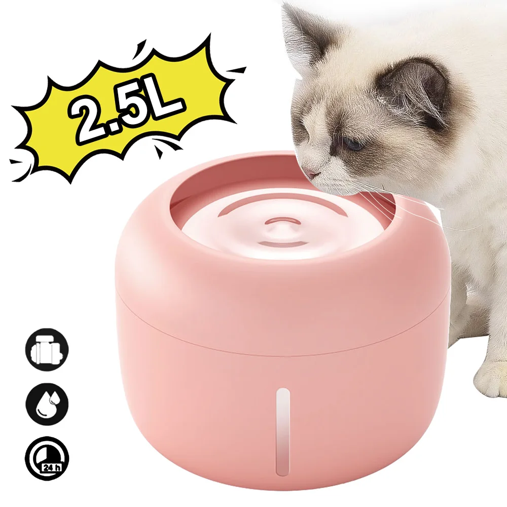 2.5L Pet Drinking Fountain Automatic Drinker Dog Cat Feeding Water Flowing Fountains Kitten Drinking Bowl
