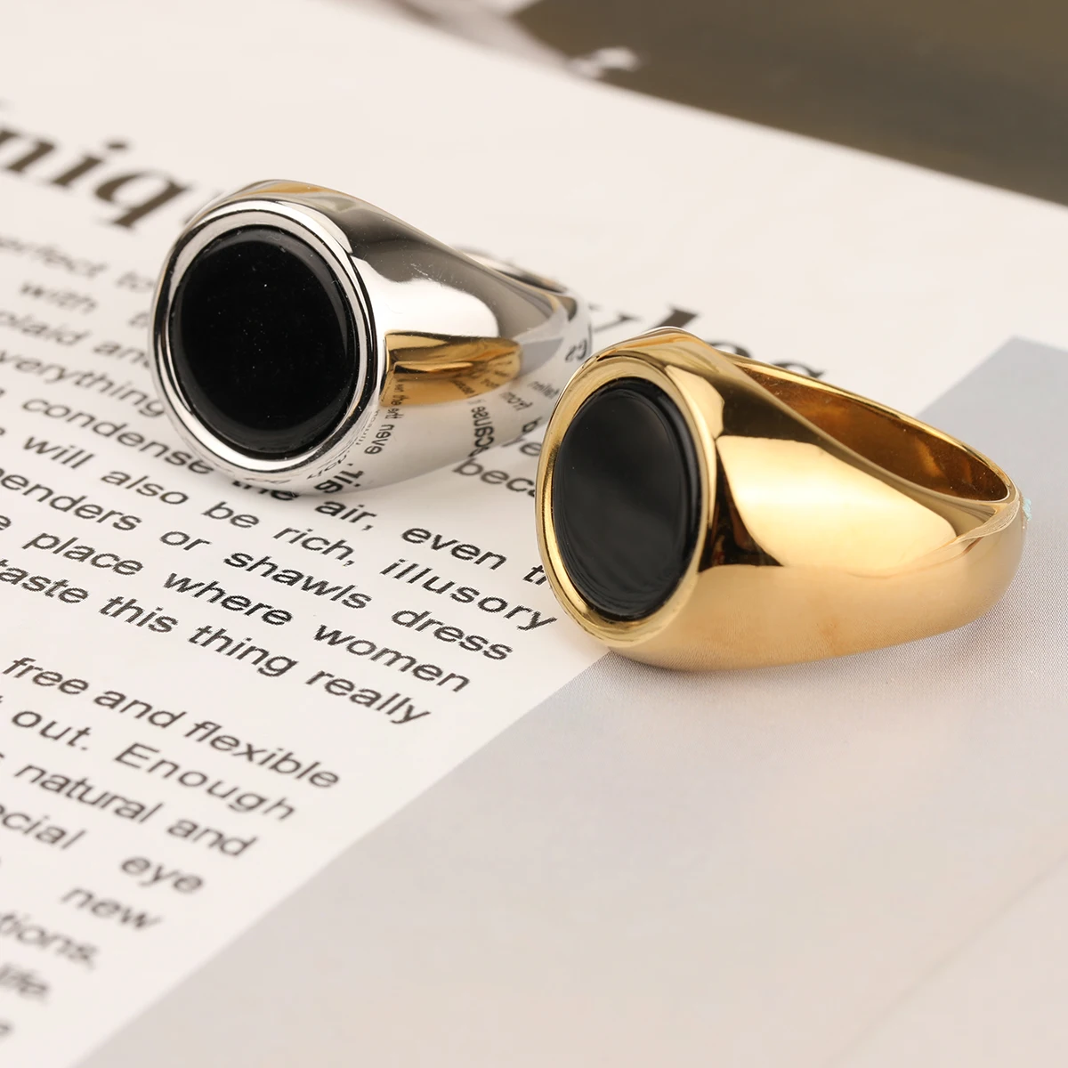 Stainless Steel Men Rings Fashion Gold Silver Color