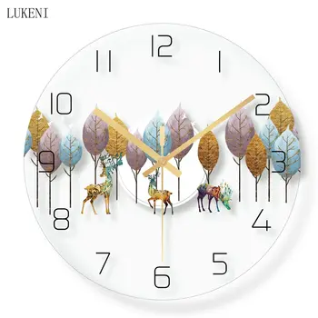 

Quiet forest Tempered glass wall clockwall decor home decor