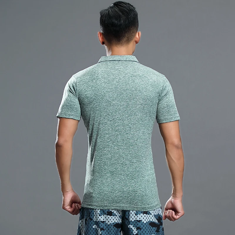 Мужская спортивная быстросохнущая Облегающая рубашка с коротким