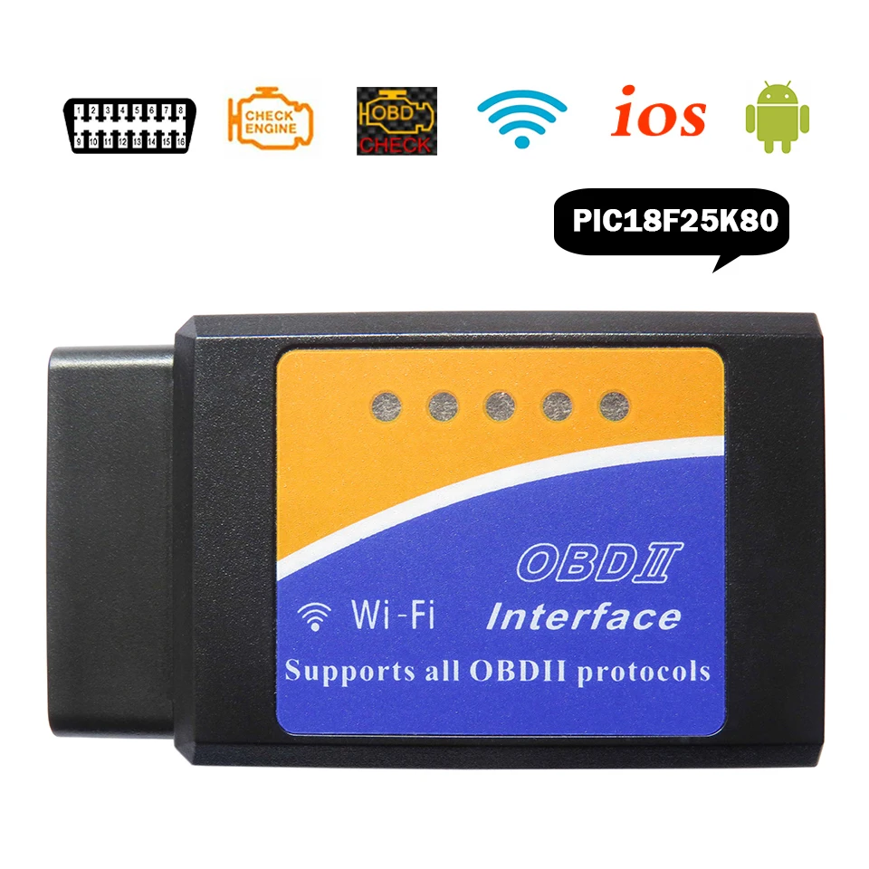 auto battery charger ELM-327 OBD2 Scanner For Car ELM327 WiFi V1.5 Auto Diagnostic Tools ELM 327 V 1.5 Wi-fi Obd 2 Code Readers Scanner For iOS car inspection equipment for sale