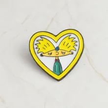 Креативные аксессуары в новом стиле желтое сердце Адриано желтые волосы брошка мультфильм горячие продажи