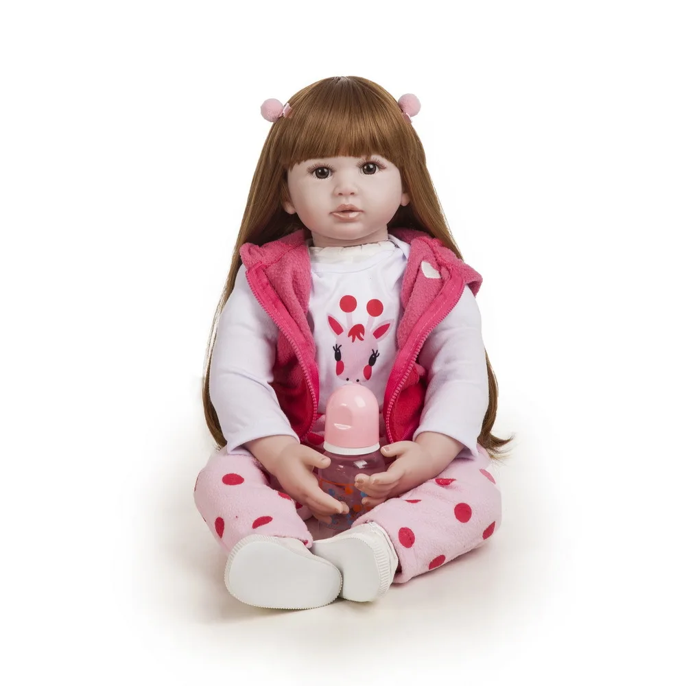 Pickwoo 24''57cm bebes кукла-Реборн, кукла для маленькой девочки, мягкий силиконовый хлопок, Boneca reborn Brinquedo, подарки на день детей, игрушки, plamate