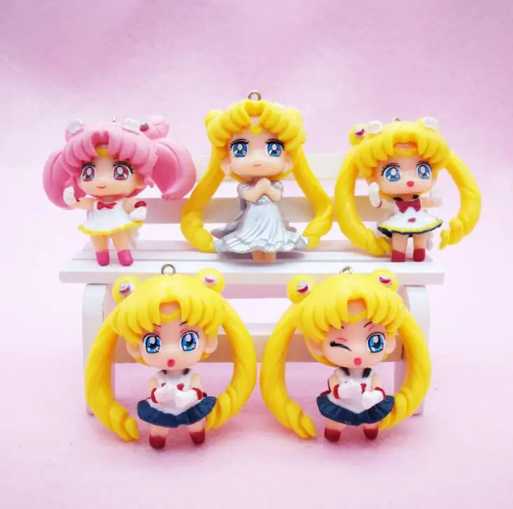 

Japan Anime Sailor Moon Figurine Tsukino Usagi PVC Action Figure Collectible Model Doll 6 CM Anime sailormoon Brinquedos