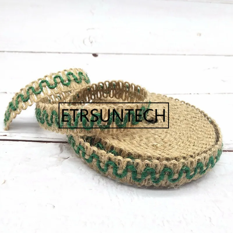 Wave Green 100 шт. лента из мешковины для рукоделия, для свадебного фестиваля, Рождественское украшение, винтажная деревенская веревка, ремесла, Подарочные ленты, украшение для упаковки - Цвет: Wave Green