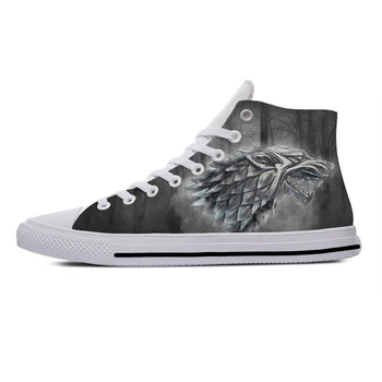 

Game of Thrones Stark winter is coming Popular Casual Canvas Shoes High Top Lightweight Breathable 3D Printed Men women Sneakers