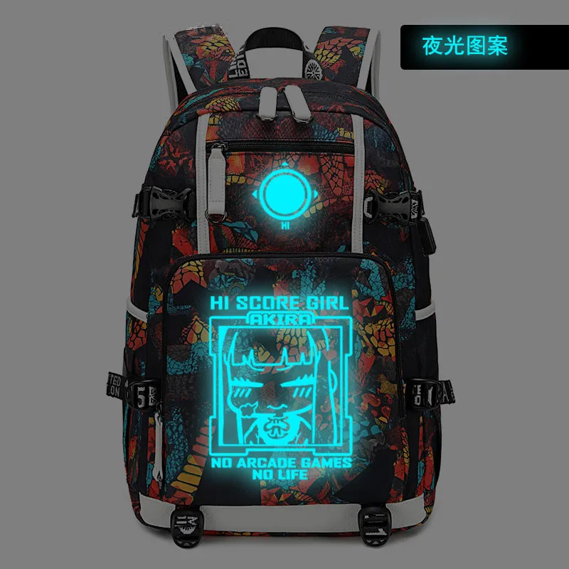 Style 8 Аниме высокая оценка девушка Акира рюкзак USB порт рюкзак сумка Змеиный узор школьники подростки школьная сумка дорожная сумка для ноутбука - Цвет: Style 8