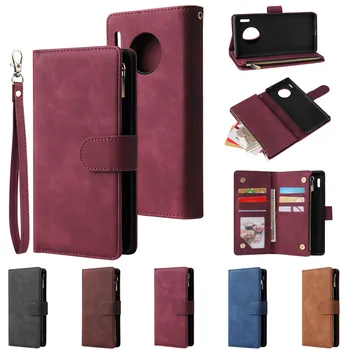 

For Huawei Mate 30 Lite Case Cover Luxury Leather Zipper Wallet Flip Phone Case For Huawei Mate 30 Pro Mate 30 Mobile Case Cover