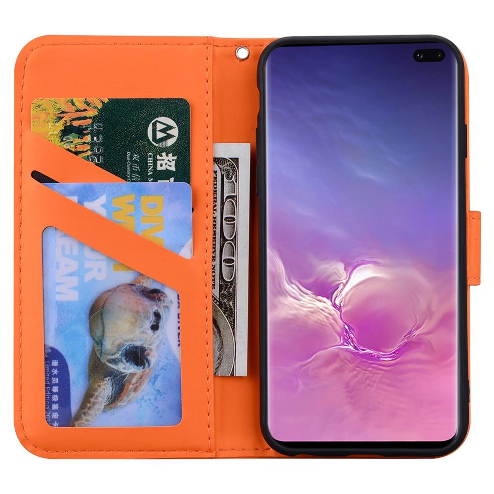 Кожаный чехол-книжка для samsung Galaxy S10 Plus, чехол для samsung S7 Edge, S8, S9, S10 Plus, J4, J6 Plus,, чехол-кошелек, чехол для телефона s