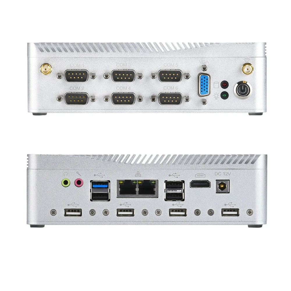 6* последовательный порт 2* lan, мини-ПК Celeron J1900 четырехъядерный Windows Linux HDMI WiFi 8* USB 3g/4G модуль промышленный рабочий стол компьютер