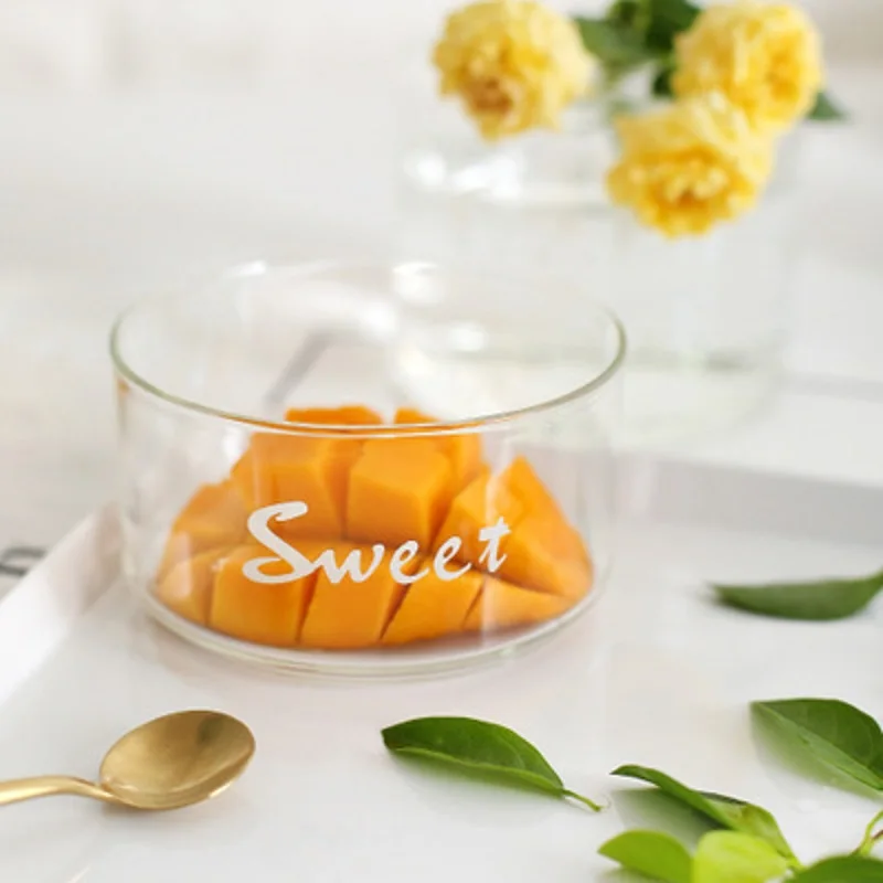 

Nordic Simple Handmade Glass Bowl Creative Superposition Kitchen Dressing Container Food Candy Jar Container Fruit Salad Bottle