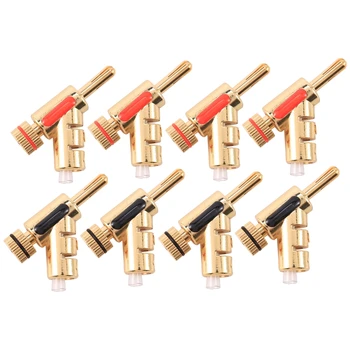 

8Pcs Black+Red Banana Plug High Quality New Speaker Cable Banana Plug with Lock Speaker Amplifier HIFI Connector