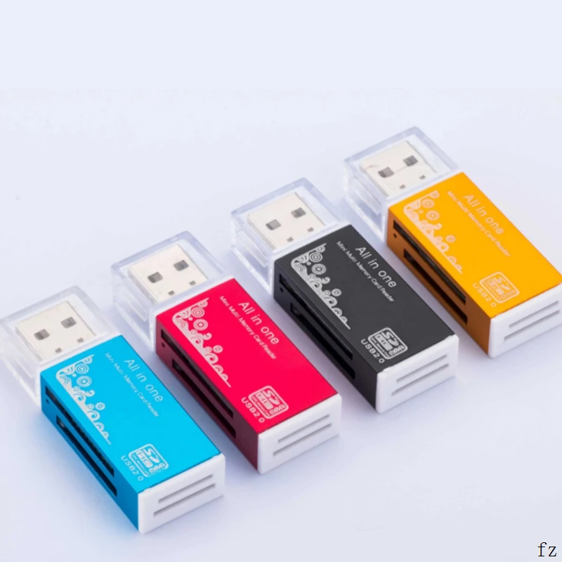 

100 шт. устройство для чтения карт памяти адаптер Все в 1 USB 2,0 картридеры для Micro SD SDHC TF M2 MMC