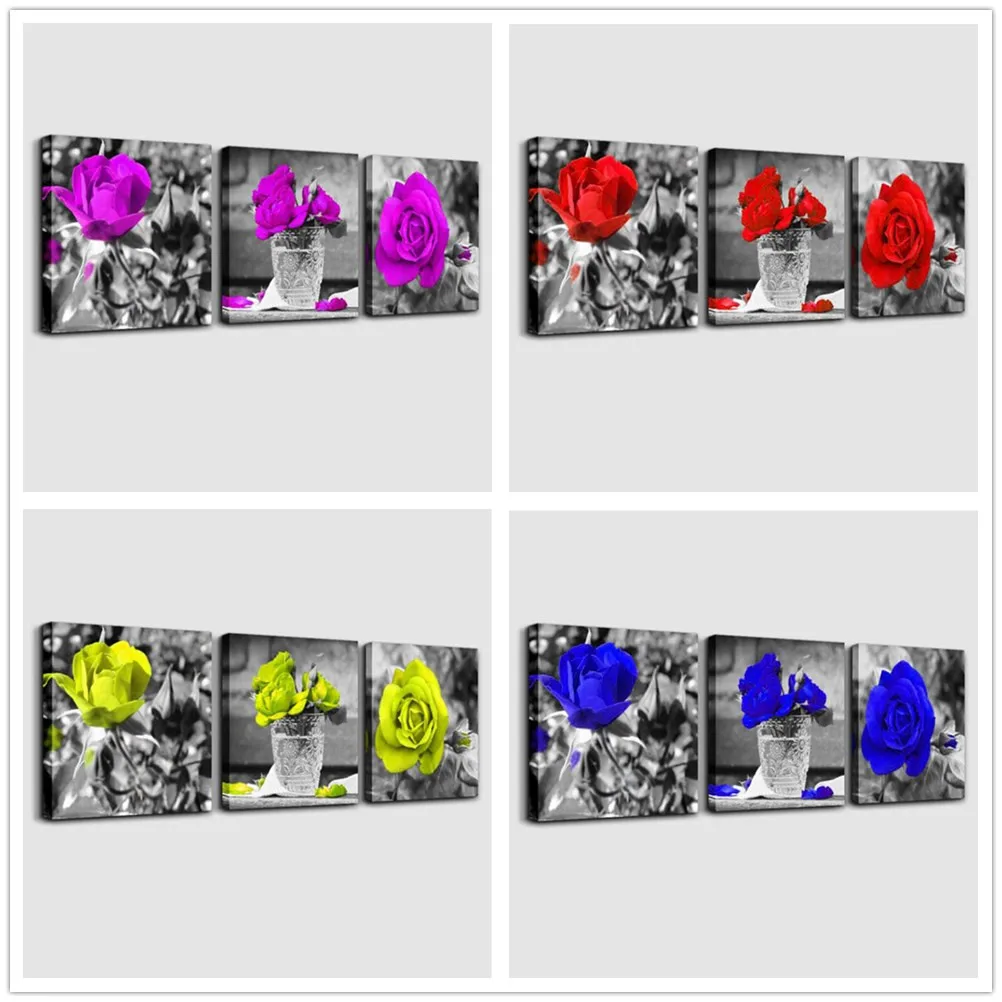 

kexinzu 3PCS Full Square/round Diamond Painting Art Kits Flower Diamond Embroidery Mosaic Cross Stitch Home Decoration Gift