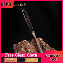 Sandalwood Three Row Bristle Hair Comb Evening Makeup Styling Hair Comb Pointed Tail Hair Care Curling Comb