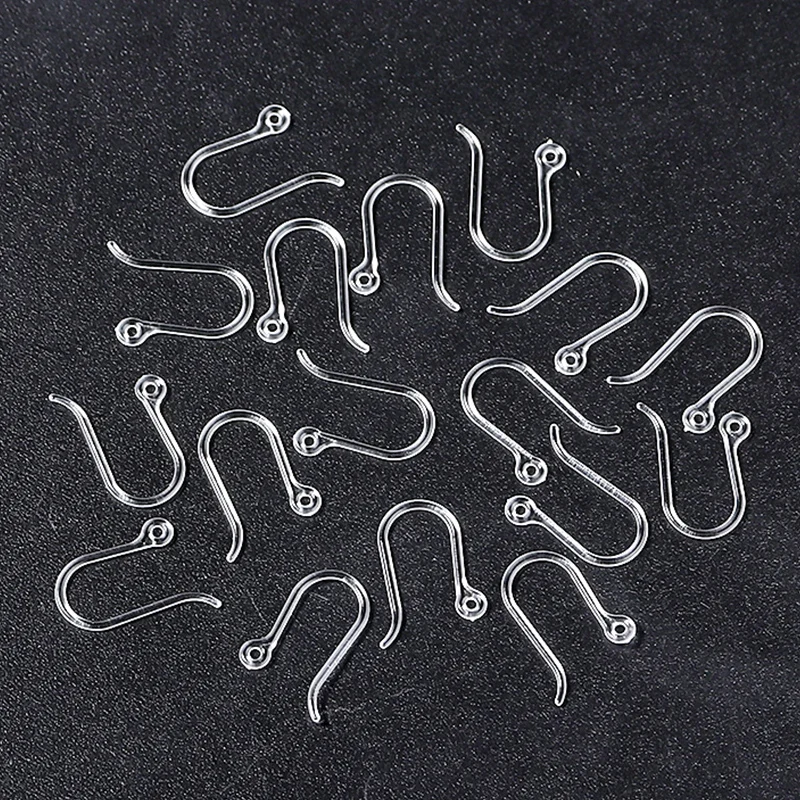 20pcs/Lot Transparent Plastic Ear Hook Earring Hooks For Jewelry Making Earrings Accessories Base Setting For Jewelry Making