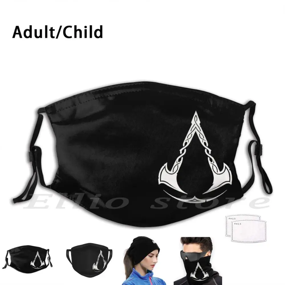 

Ac Valhall Lg Mask Print Washable Filter Funny Mouth Eivor Altair Ezio Assassin Odin Everything Is Permitted Norse Norse