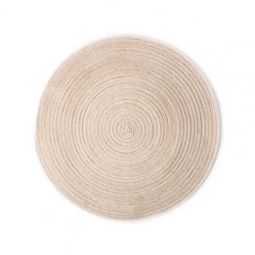 80% Hot Sale Convenient Place Mat Round Shape Heat Insulation Cotton Kitchen Place Mat for Home Cooking Dinner Mat Beige