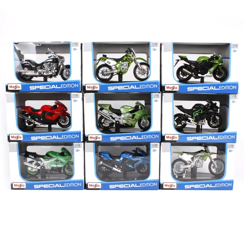 Maisto 1/18 1:18 Масштаб Kawasaki KLX 250SR Мотоциклы мотоциклы литье под давлением дисплей