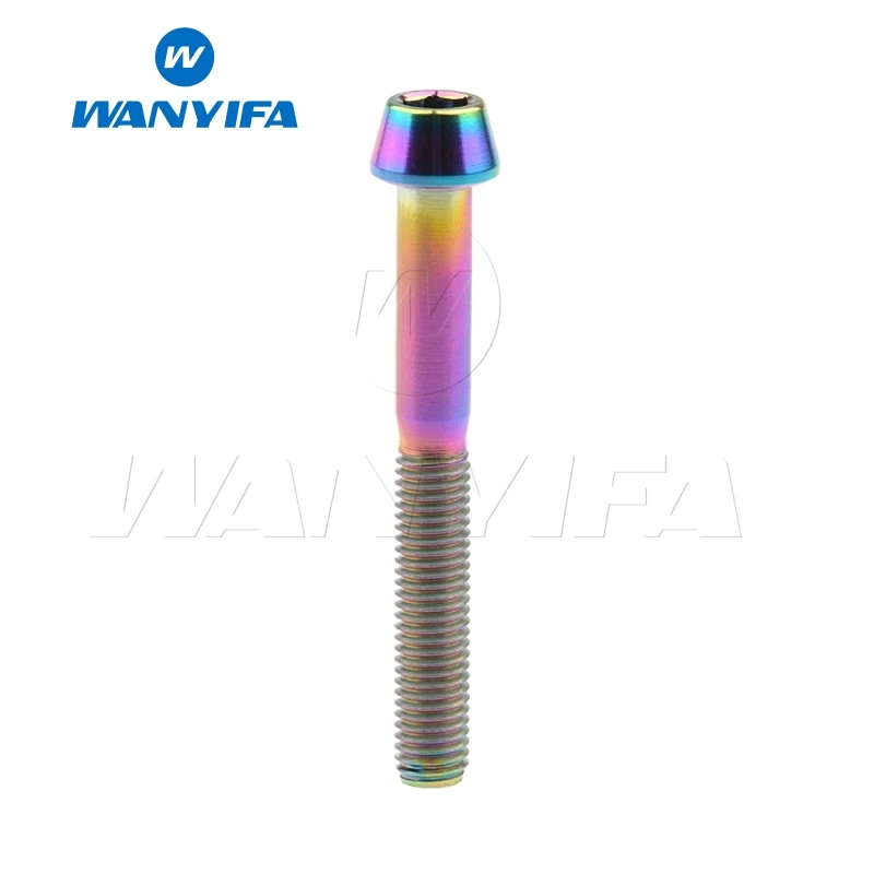 Wanyifa M5x9 15, 16, 18, 20, 25 30 35, 40 45 50 55 60 мм конусная головка Винт С Титановым болтом для Велосипедный вынос руля части - Цвет: M5x45 Rainbow