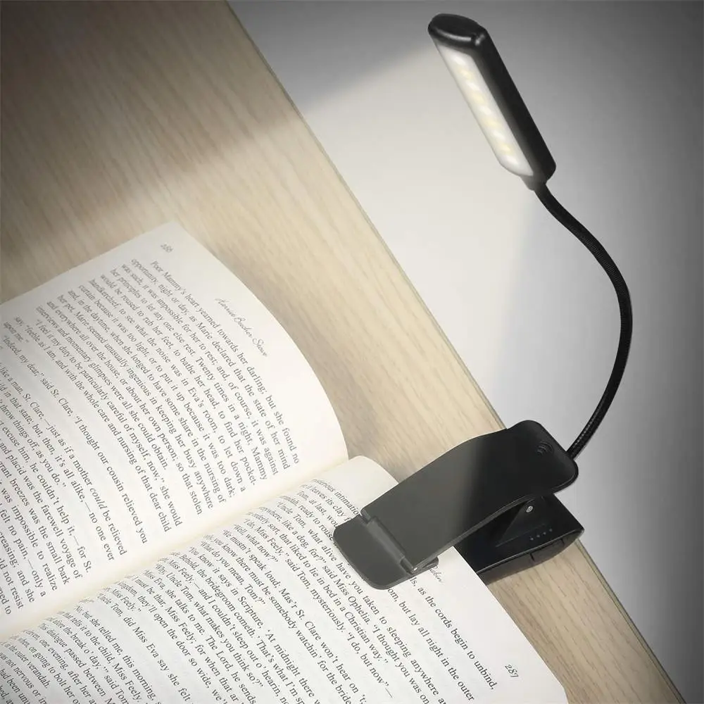 2019 Модернизированная версия книги свет чтения 9LED Гибкий клип перезаряжаеый