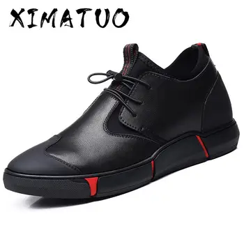 

5CM / 7 CM Height Increase Split Leather Men Elevator Shoes Daily Casual Sneaker Fashion Comfortable All-match Men Shoes